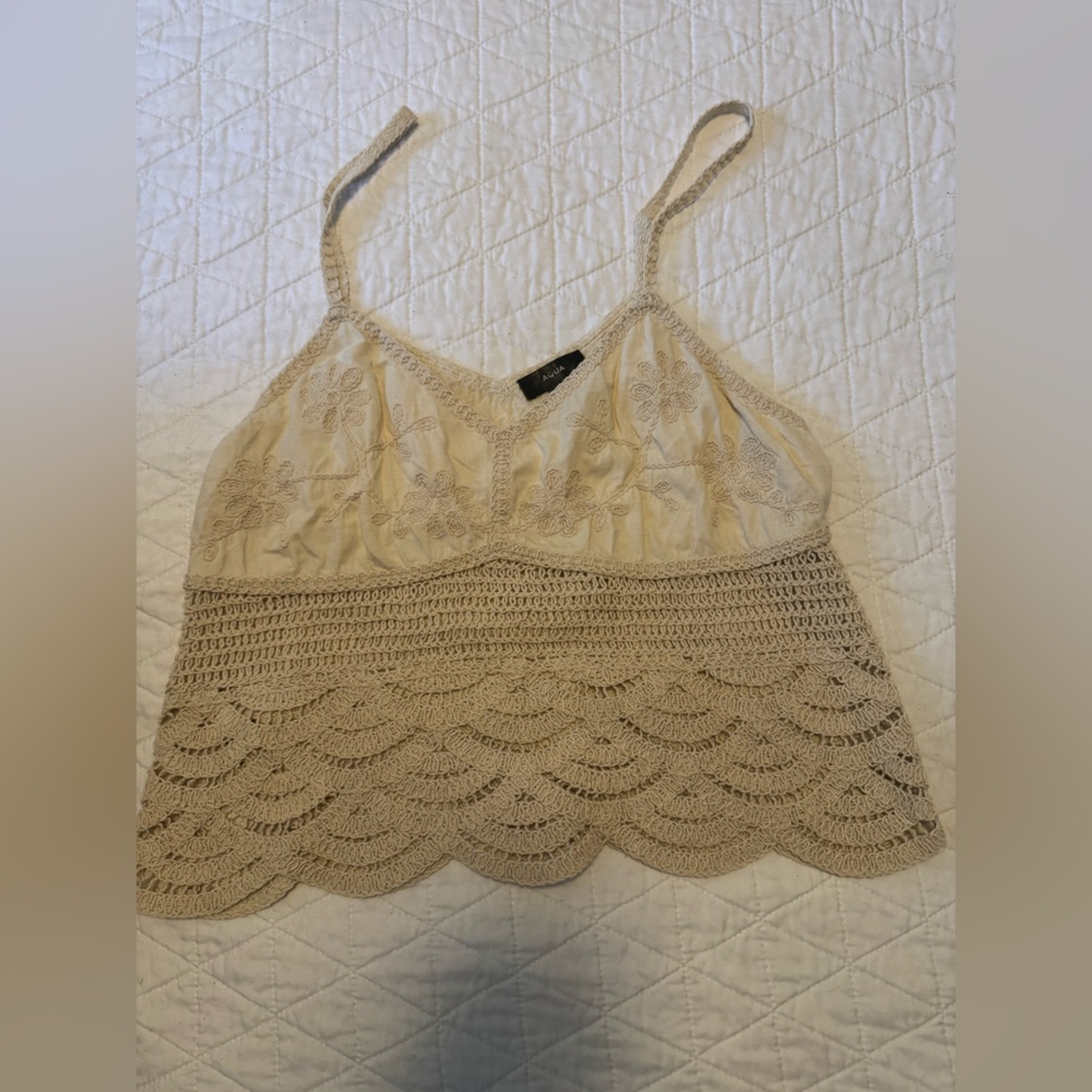 Aqua Ivory Cotton Lace Blouse